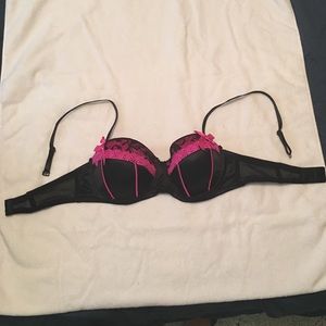 Pink and black bra